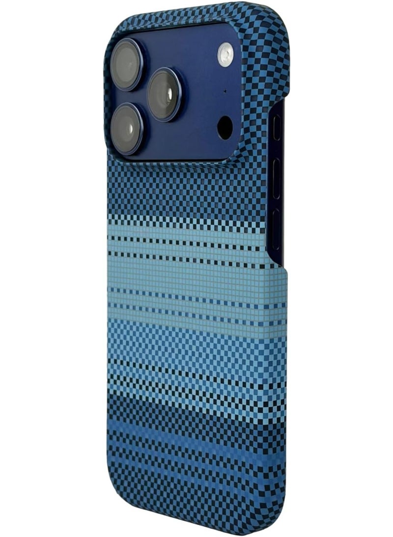 فوني Phoni Ultra Slim Magnetic Case for iPhone 17 Pro Max, Compatible with MagSafe, Thin Lightweight Design Phone Case, Carbon Fiber Style, Raised Camera Protection (Glacier Azure – Blue Carbon - Image 1